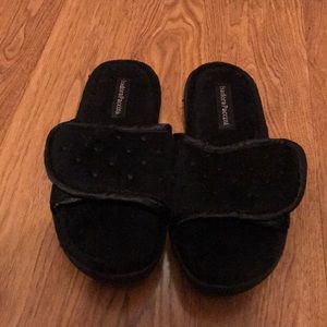 Isadora Paccini Black Microfiber House Slippers